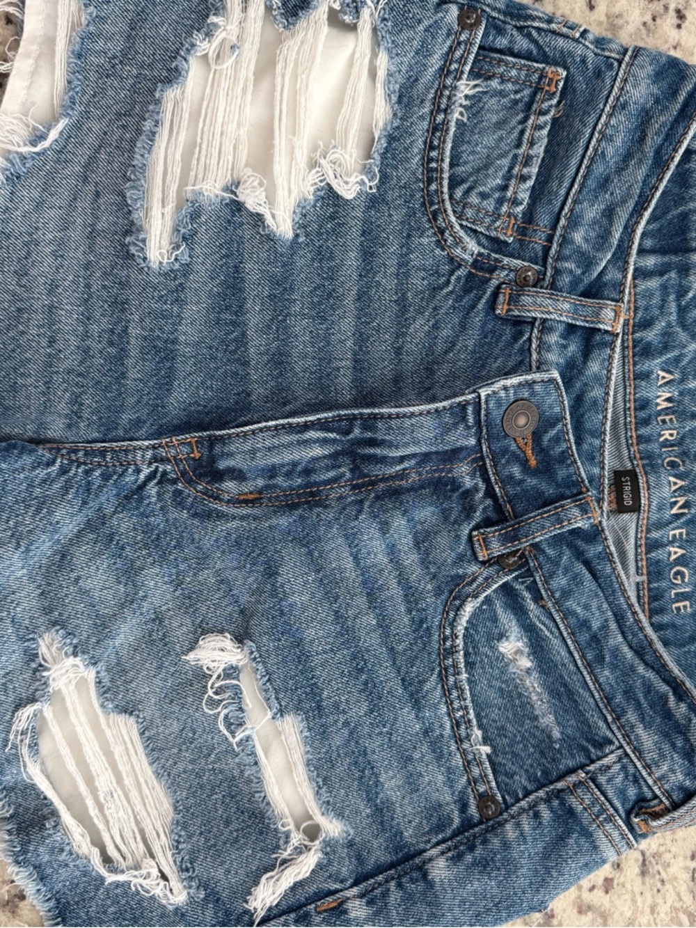 American Eagle Outfitters Distressed Light Blue Boyfriend Jeans